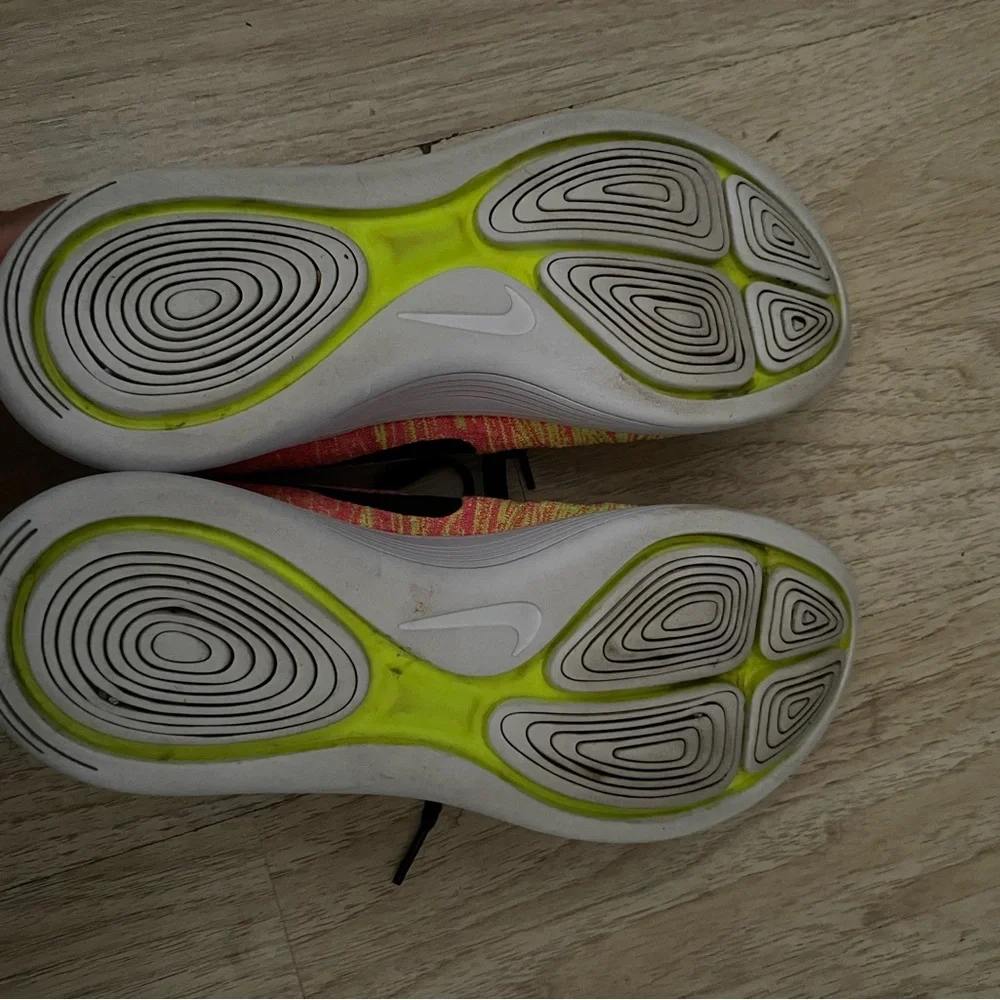 Nike Women’s Flyknit Lunarlon Running Shoes - Pink and Yellow
